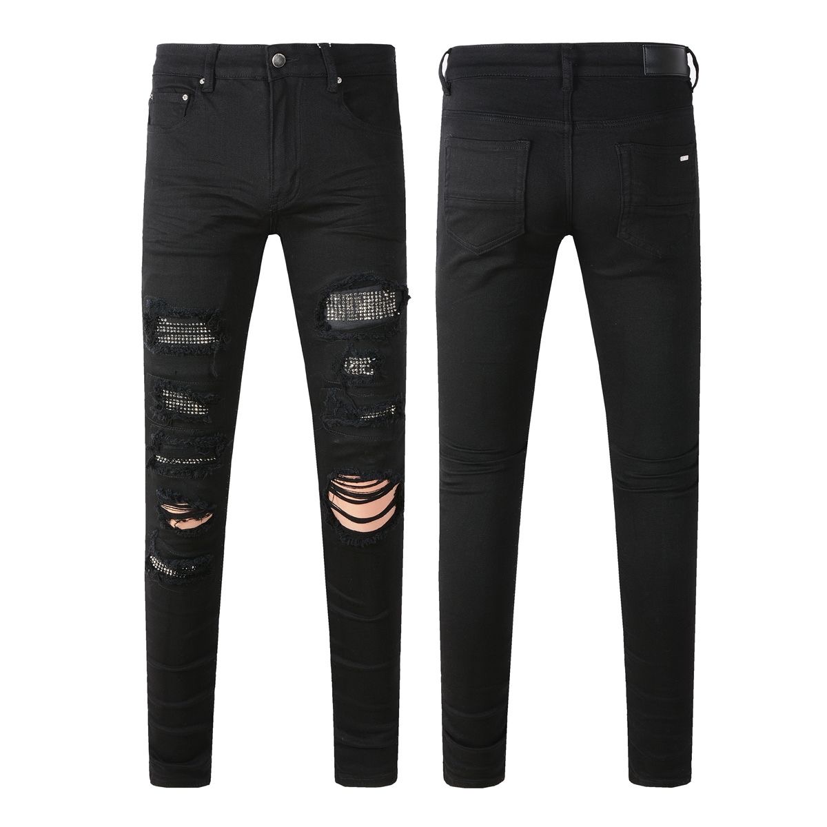 Amiri Hole-Penetrating Ink-Wash Slim Fit Denim Pants