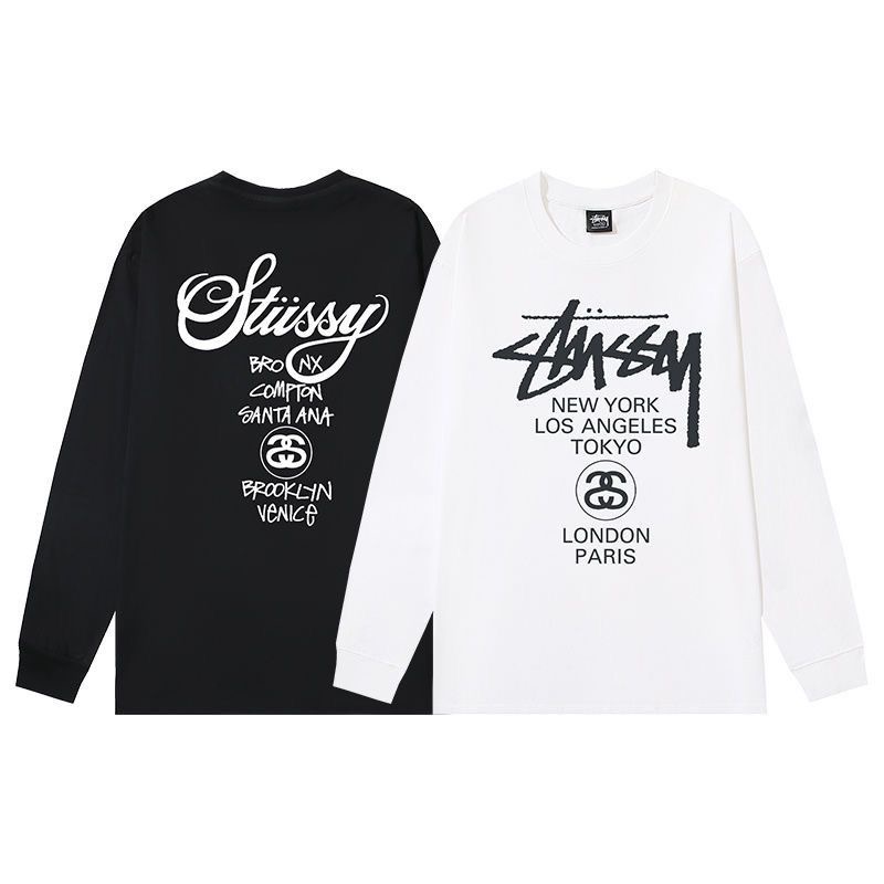 Stussy classic letter-print long-sleeved T-shirt