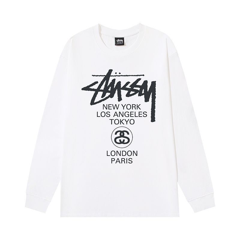 Stussy classic letter-print long-sleeved T-shirt