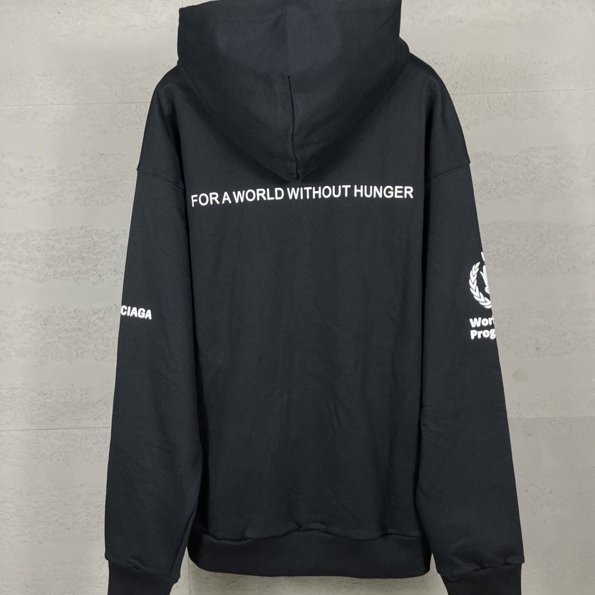 Balenciaga Wheat Grain Foam Printed Zippered Hooded Sweatshirt