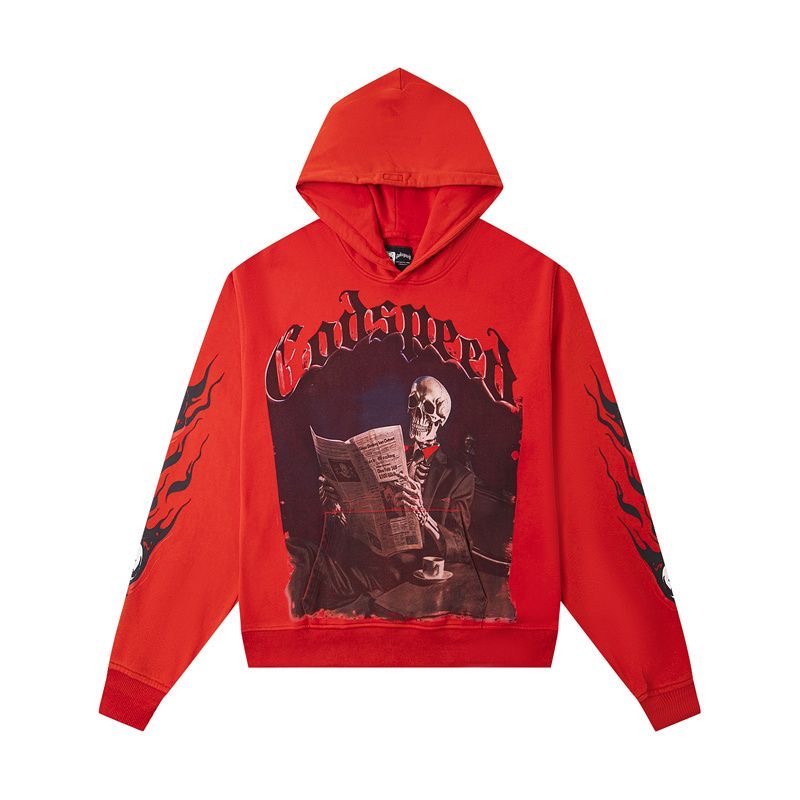 Godspeed Skull Newspaper Print Hoodie 3 Colors