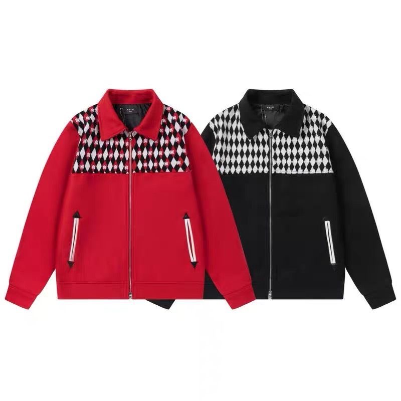 Amiri Splicing coat embroidered bone print pilot casual jacket baseball jersey