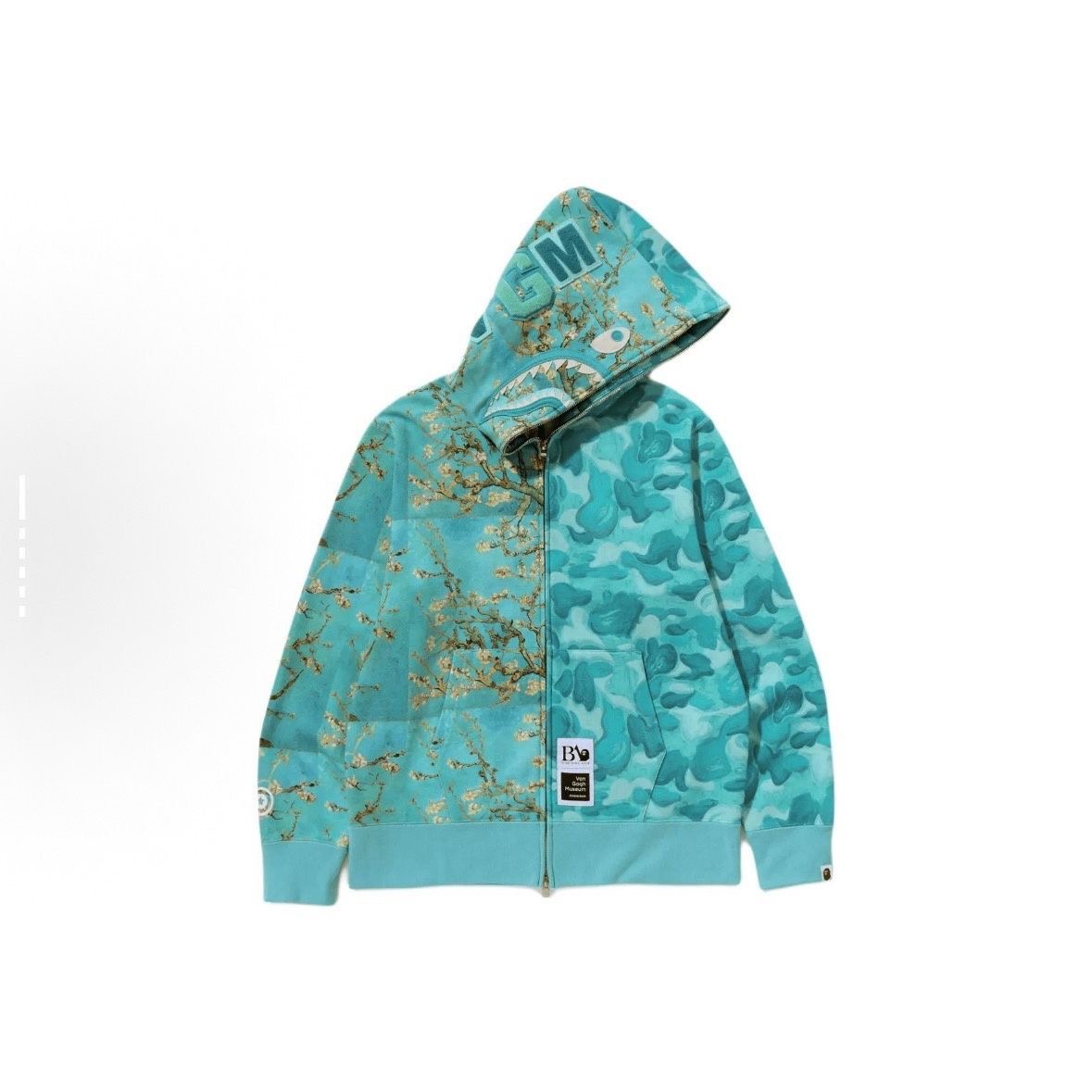 Bape Van Gogh Limited Shark Wasteland Style Hoodie Single Hat Ape Head Coat