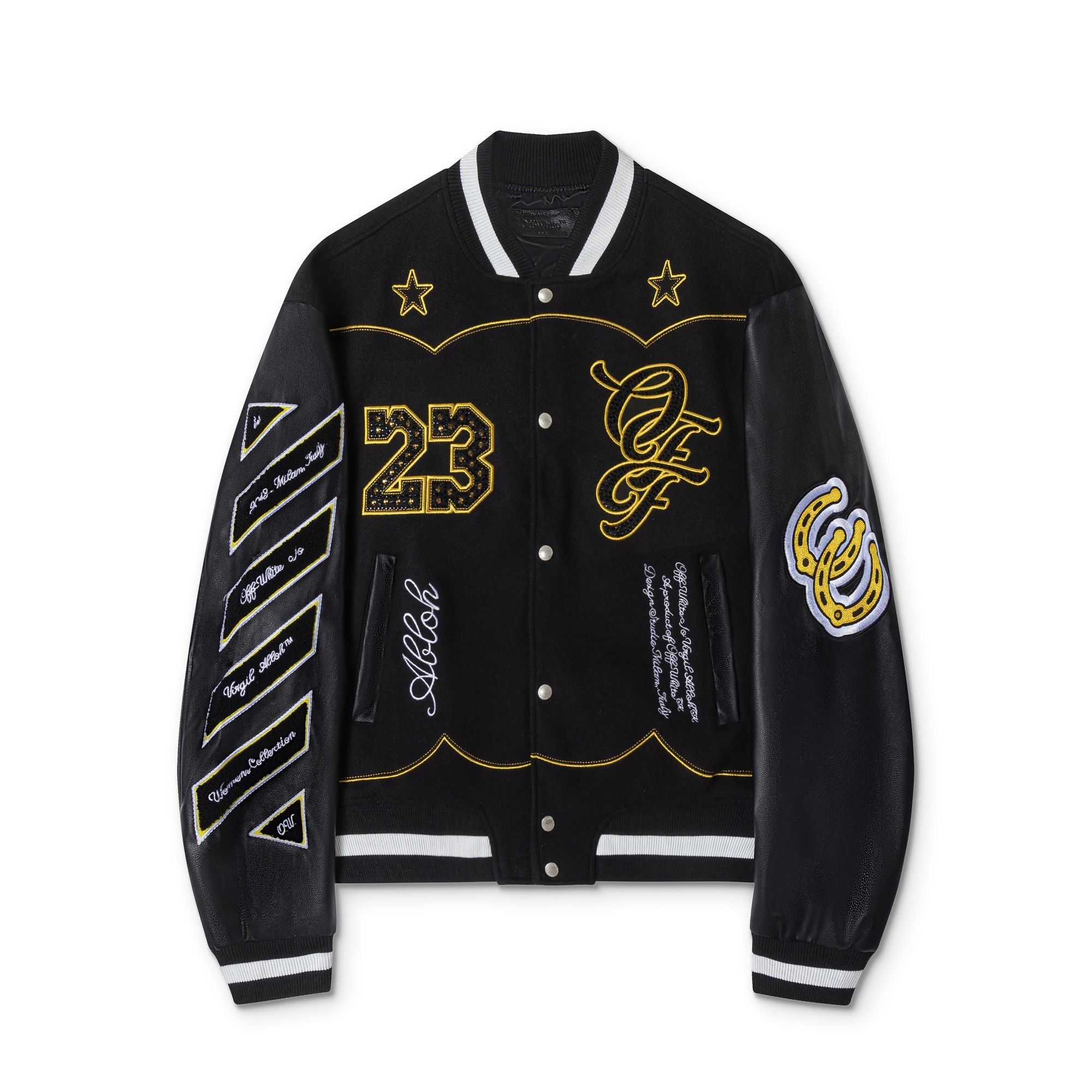 OFFWHITE Embroidered Hot Diamond Loose Couple Baseball Jacket