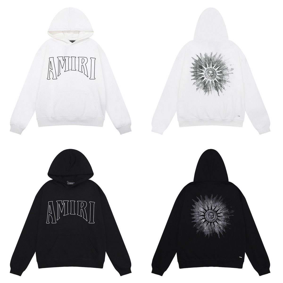 Amiri hollowed out logo, Son of the Sun print, high weight looped hoodie, sweatshirt