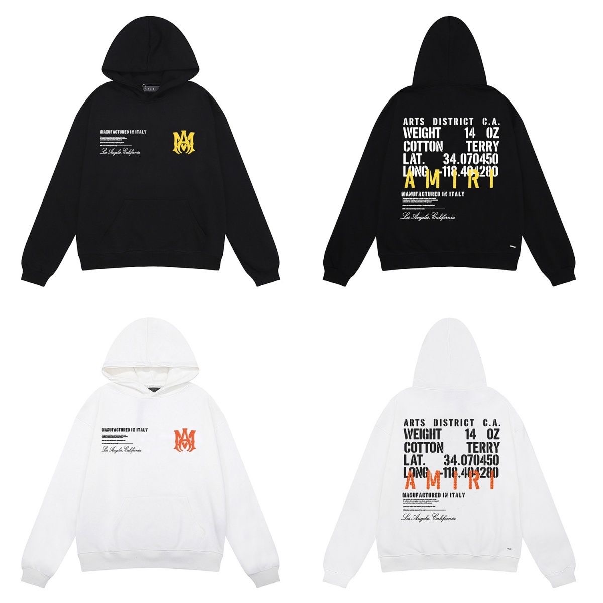 Amiri ArtsDistrict poster letter print looped hoodie sweatshirt