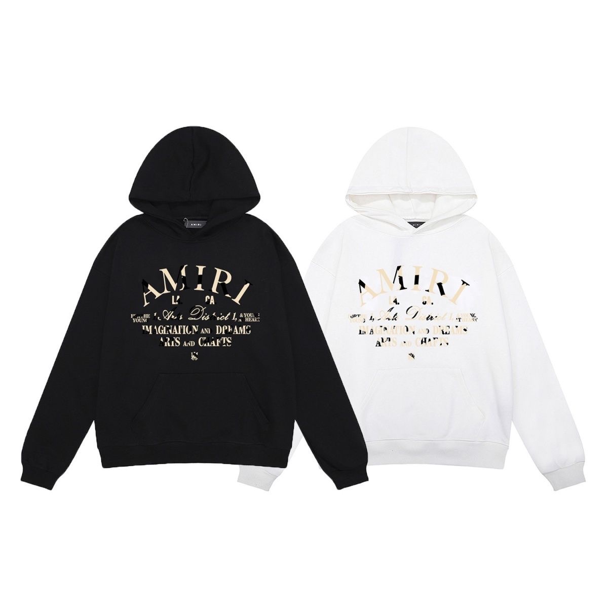 Light luxury Amiri contrasting slogan print high weight looped student hoodie sweatshirt