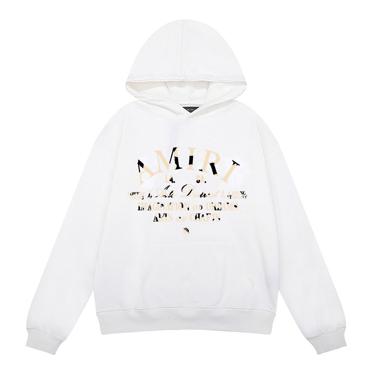 Light luxury Amiri contrasting slogan print high weight looped student hoodie sweatshirt