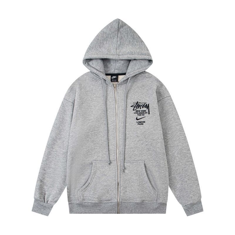 Original foreign trade order STU parade joint embroidered cardigan pearl fleece hoodie popular item