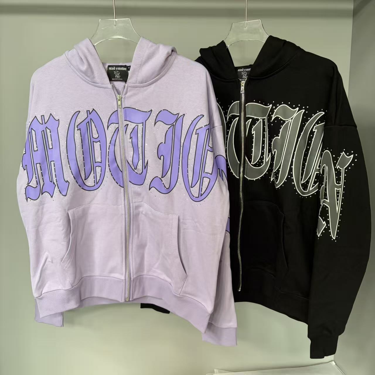 Mixed EMOTION Hot Diamond Letter Printed Street Hoodie