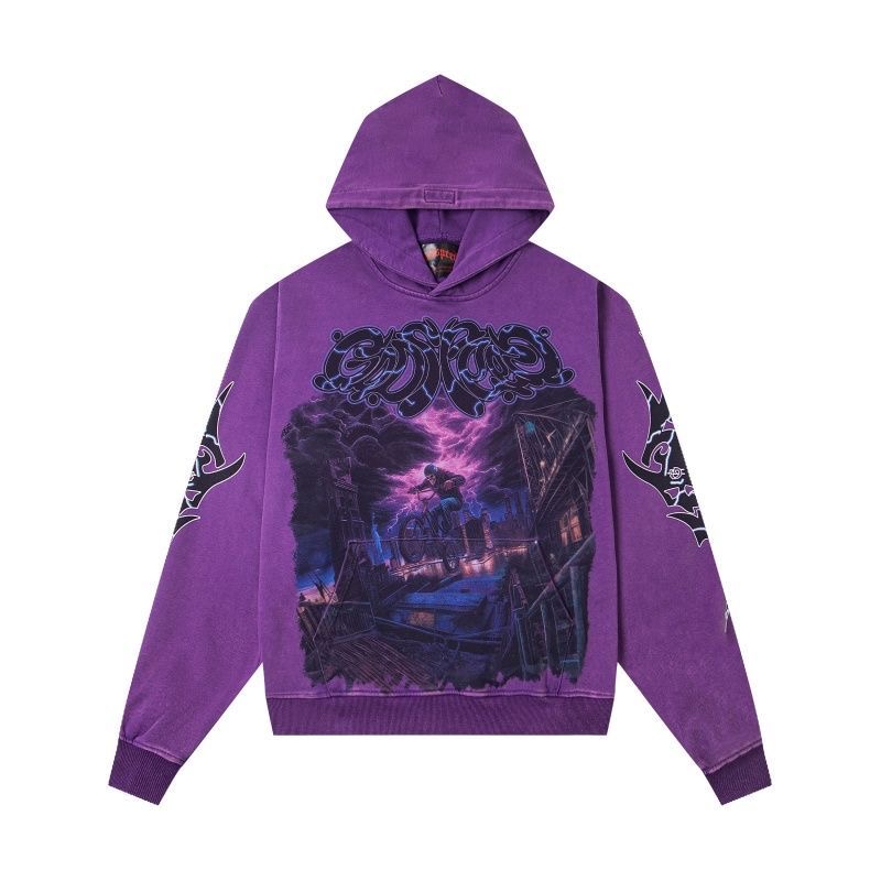 Godspeed American Street Skull Letter Printed Hoodie Couple Versatile Sweatshirt