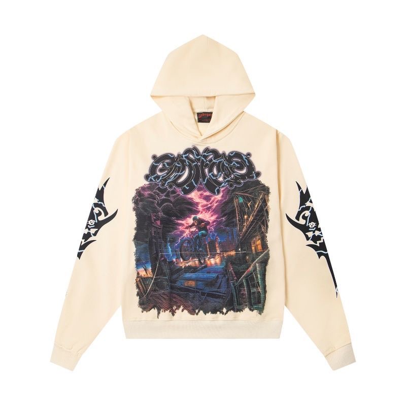 Godspeed American Street Skull Letter Printed Hoodie Couple Versatile Sweatshirt