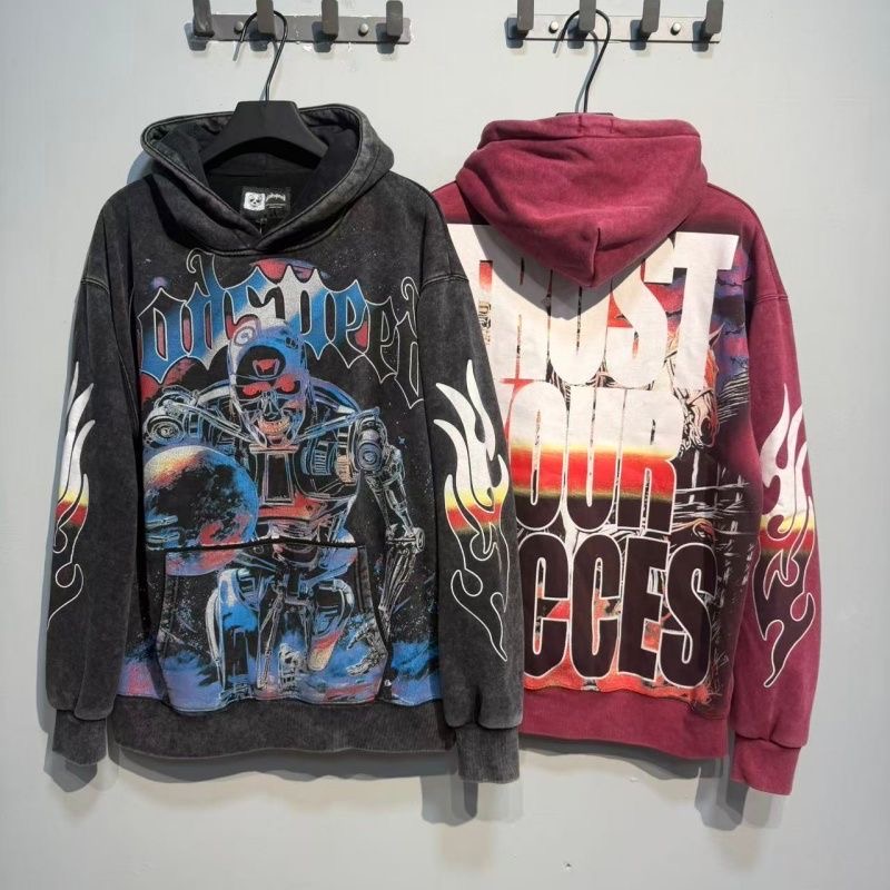 Go Skeleton Basketball Washed Retro Plush Hoodie