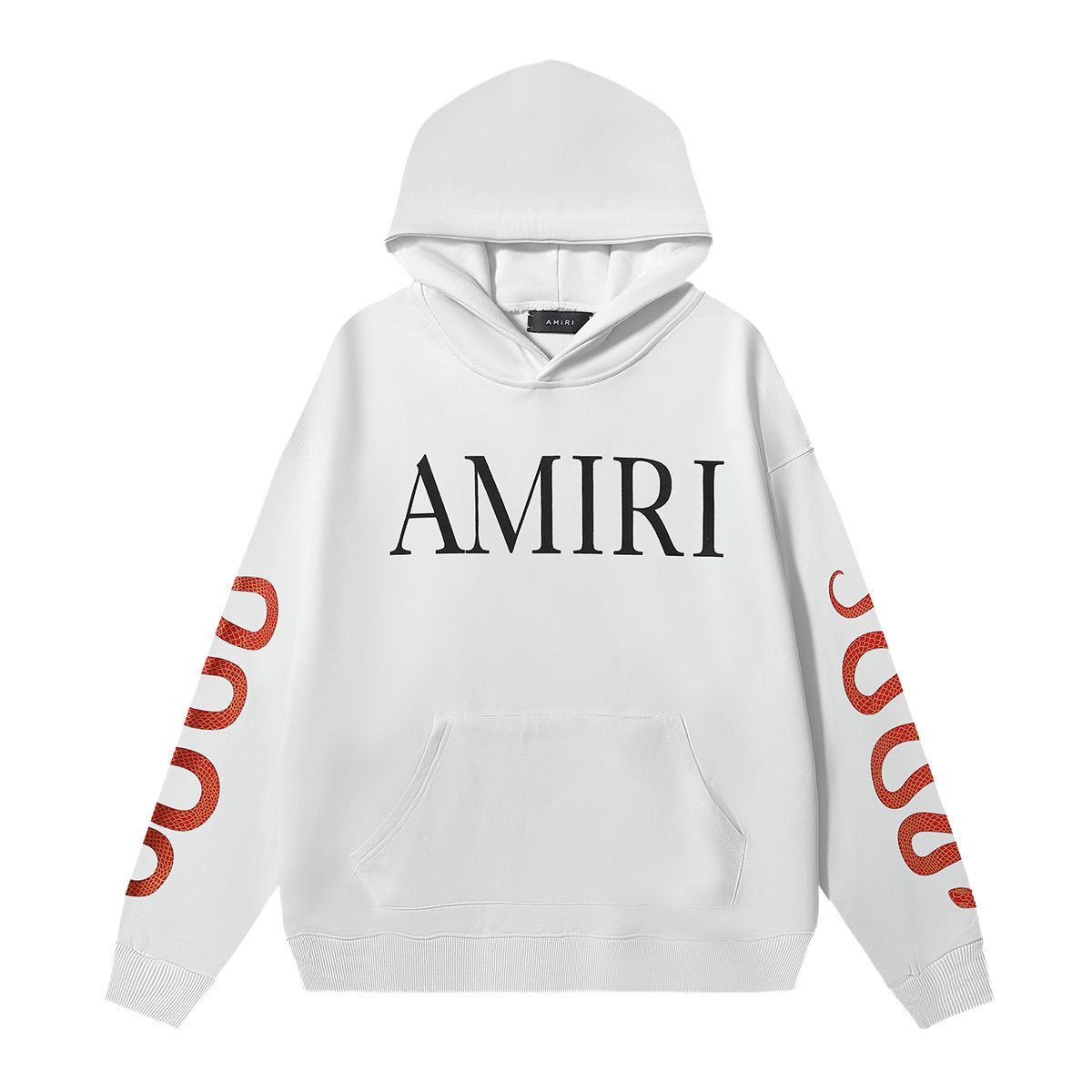 Light luxury Amir1 Amiri arm red snake print high weight looped hoodie hoodie for students