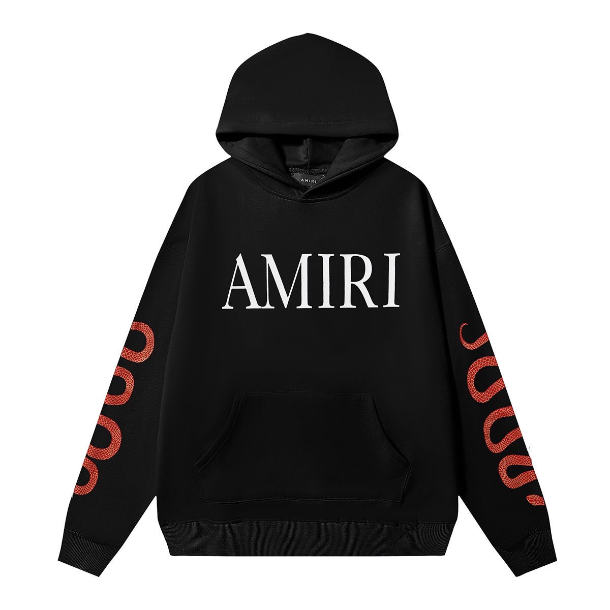 Light luxury Amir1 Amiri arm red snake print high weight looped hoodie hoodie for students