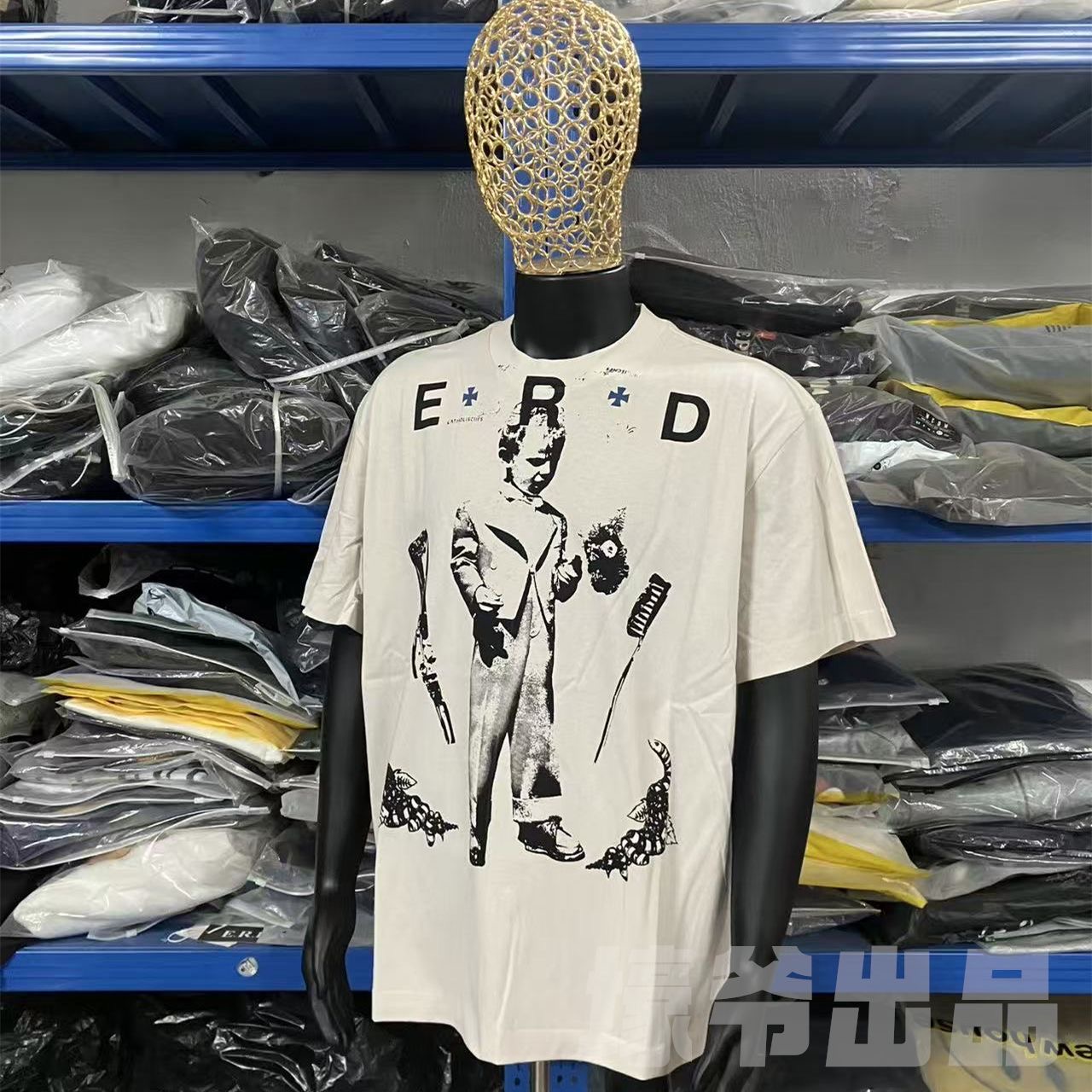 ERD Melancholy Rich Second Generation 26SS Light Luxury Retro Direct Spray Printed Short Sleeve